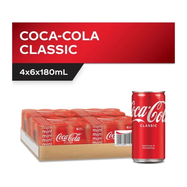 dde9d05bcd505c9325e409808223f774.webp Coca-Cola Classic 180ml Mini Cans (24s)